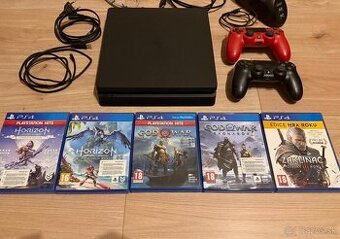 PlayStation 4 Slim 500GB ( PS4 Slim ) 2x ovládač 5x Hra