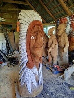 Indián - drevená socha - 1