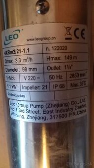 Leo 4XRm2 / 21-1,1 230V 1,1 kW ponorné čerpadlo