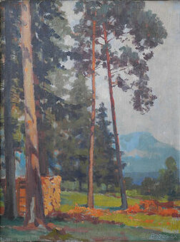 Csordák Ľudovít, Na okraji lesa, po roku 1900, olej, plátno