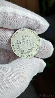 20 kreuzer 1809, František II., vzácny, velmi pekny