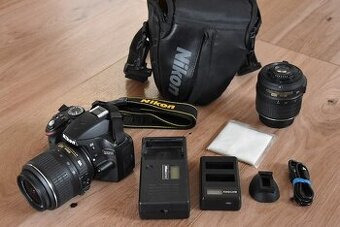 Nikon d3200 s VR 18-55 + brasna + power banka + pamat. karta