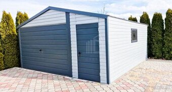 Plechová garáž 5x6 sedlová strecha, DOVOZ A MONTÁŽ ZADARMO