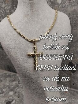 Zlatý krížik-moderný nový výrobok zlato 585, 14 karátov