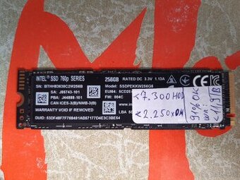 SSD 256GB INTEL 760p M.2 MVMe PCIe 2280 80mm