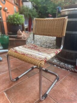Freischwinger stoličky Thonet s chrómovaným rámom - 3 ks