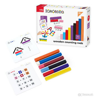 Montessori počítacie paličky drevené, nové, nerozbalené