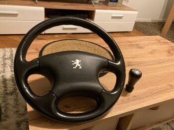 Originálny kožený volant a radiacu páku na Peugeot 306