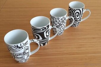 Šálky čierno biele 4x Sabichi