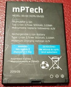 Nové originál batérie mPTech BS-02, myPhone BS-02 - 1