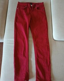 Červené elastické nohavice - 1