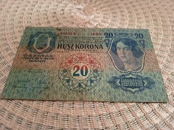 Bankovka R-U 1913 Husz korona . bez kolku - 1