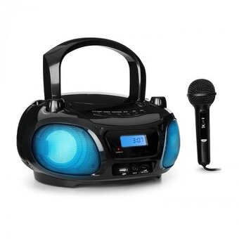 Svietiiace CD rádio Auna s mikrofónom, USB, Bluetooth