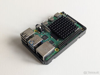 Raspberry Pi 4 (4GB) + hliníkový chladič, adaptér