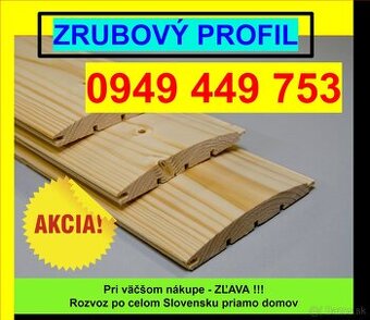#508 Zrubový profil, Pologuľatý profil, Palubky 0949449753