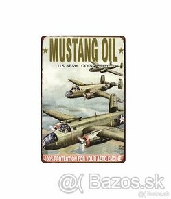 plechová cedule - Mustang Oil: 100% ochrana motoru