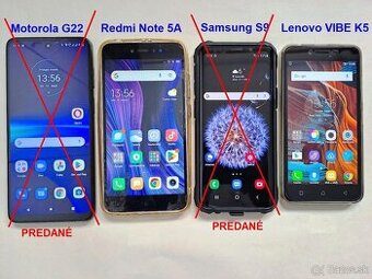 Motorola G22 - Redmi Note 5A - Samsung S9 - Lenovo VIBE K5