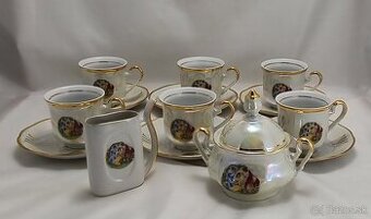Porcelánový  kávový servis - motív 3.grácií