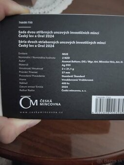 Sada investičných strieborných mincí český lev a slovenský o