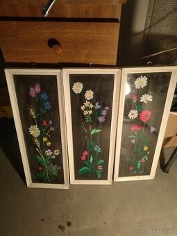 vyšívané obrazy kvety