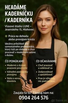 Kaderníčka/kaderník