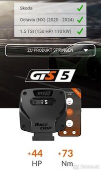 Racechip GTS, Škoda Octavia 4 1.5TSI 110Kw
