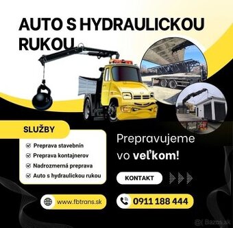Autodoprava s hydraulickým rukou