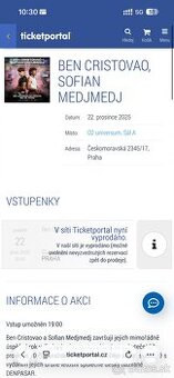 Vstupenky BEN CRISTOVAO, SOFIAN MEDJMEDJ 22.12.2025