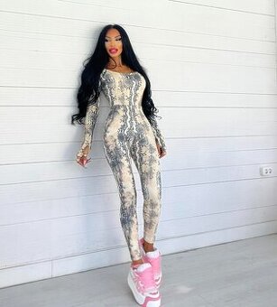 Moderny damsky dlhy hadi overal s dlhym rukavom NOVY