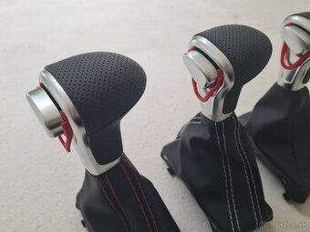 Radiaca páka pre automat AUDI / čierna biela červená nitka