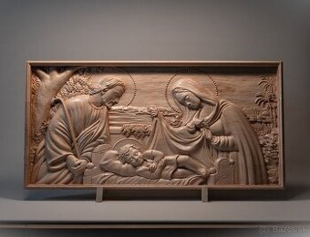 Drevorezba Svätá rodina - Ježiško