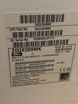 Predam funkcny imac 27”