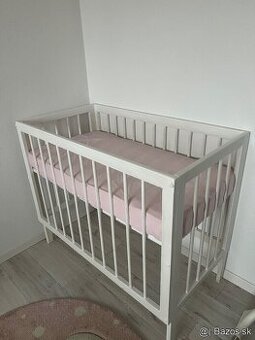 Detská postieľka 120x60 cm s matracom