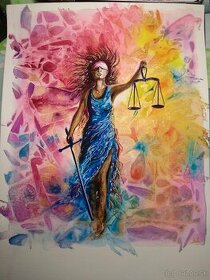 Akvarelova malba - Spravodliva pravda