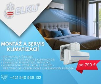 Kompletná montáž klimatizácie – cena s jednotkou od 799 €