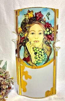 Limitovaná vaza porcelán Hollohaza, JESEŇ