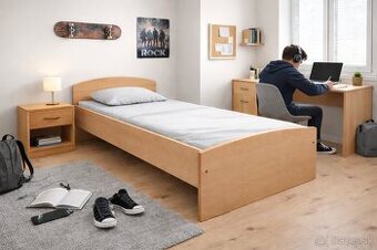 Jednolůžková postel 90x200. Buk