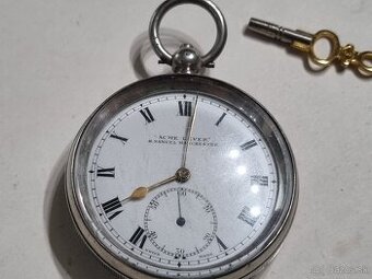 Strieborné, vreckové hodinky,H.Samuel.