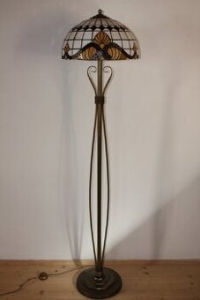 Vitrážová Tiffany stojaca lampa – nová, 2× žiarovka