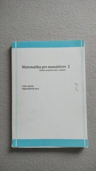 Matematika pre manažérov 2