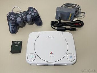 PS One s modchipom + raritný ovládač, memory karta