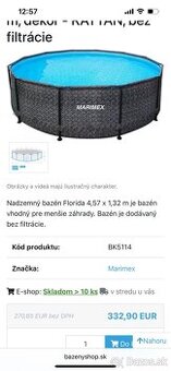 Okrúhly bazén + rebrík , vysávač , piesok do filtracie