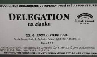 Vstupenky DELEGATION na zámku