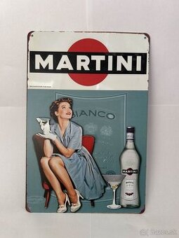 Plechová ceduľka do garáže - Martini