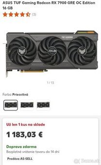 ASUS TUF Gaming Radeon™ RX 7900 GRE OC Edition 16GB GDDR6