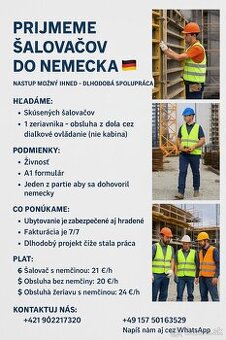 Šalovači a obsluha žeriavu do Nemecka