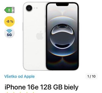 iPhone 16e 128GB biely