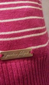 Dámske ružové pásikavé tričko sveter PIETRO FILIPI Veľkosť M - 1