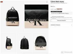 Predam malo pouzivany batoh Calvin Klein Jeans. PC 139eur
