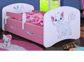 Detská posteľ Mery ružová motív L - mačička